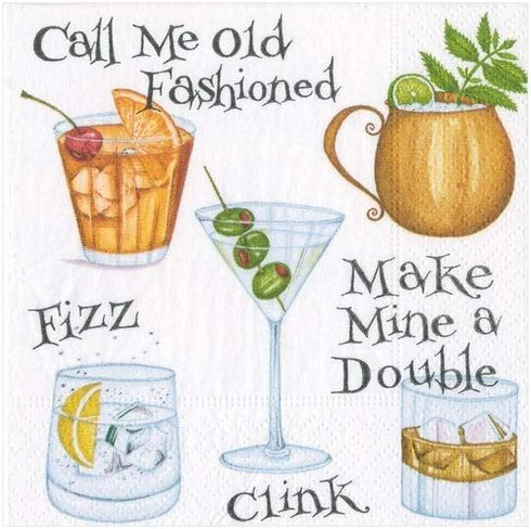 Caspari Cocktail Hour Paper Cocktail Napkins - 40 Count...