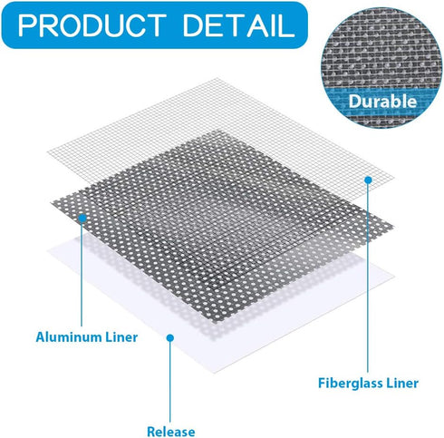 Drywall Repair Kit 12 Pieces Aluminum Wall Repair Patch Kit, 4/6/8 inch Fiber Mesh Over Galvanized Plate, Dry Wall Hole Repair Patch Metal Patch w...