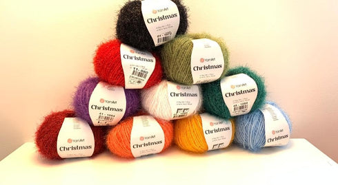 Yarnart Christmas Fantasy Sparkly Knitting Yarn, Me tallic Yarn, Sparkle Yarn, Shiny Yarn, Eyelash Yarn, 100% Polyamide, 1.76 Oz, 155 Yds, 50 Gram...