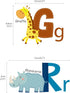 DECOWALL DS4-8002 Animal Alphabet Kids Wall Stickers Wall Decals Peel and Stick Removable Wall Stickers for Kids Nursery Bedroom Living Room (Smal...