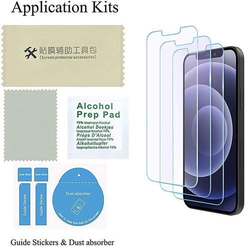 iPhone 12 Screen Protector, iPhone 12 Pro Screen Protector, Anti Blue Light Tempered Glass Film for Apple iPhone 12 Pro & iPhone 12,3-Pack...