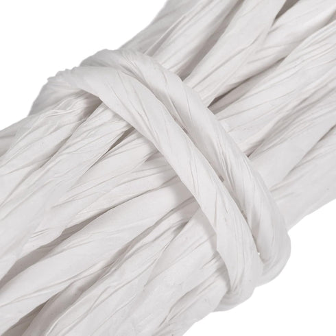 MECCANIXITY Raffia Paper Craft Rope Packing Rope 16.4 Yards Handmade Twisted Paper Craft String/Cord/Rope for DIY Decoration Gift Packaging White...