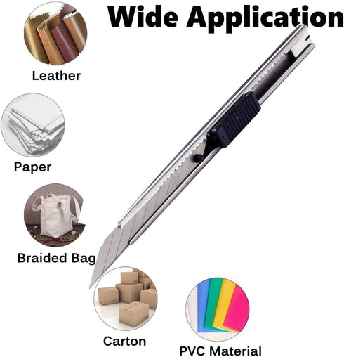 9mm Snap Off Utility Knife 3 Pack High Hardness Retractable Box Cutters with 30 Pcs Snap Off Blades,Art Craft Hobby Cutter 9mm Knife for Home Offi...