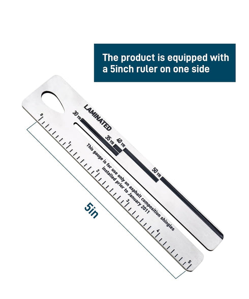 2Pcs 4/09 Shingle Gauge,Measuring Tool for Roof Shingle,Roof Pitch Gauge with Carabiner,Equipment for Measuring and Analyzeing The Thickness of Ro...