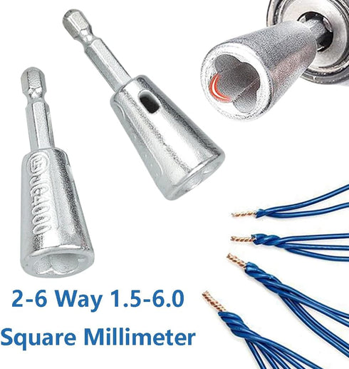 2PCS Wire Twister Tool for Drill, 1/4" Hex Shank Fast Wire Twisting Tool Wire Twister Wire Connector, Wire Stripper Tool Wire Nut Twister Spin Twi...