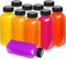 MANSHU 10 OZ Plastic Juice Bottles, Reusable Bulk Beverage Containers, with Black Tamper Evident Lids for Juice, Milk and Other Beverages 10Pcs....