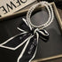 Pearl Ribbon Choker Necklace for Women Long Silk Scarf Bow Choker Vintage French Style Satin Slim Ribbon Necklace for Girls Scarf Tie Headdress Ha...