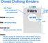 16 Pack White Clothing Rack Size Dividers Plus 60 Labels (1 Inch) and 16 Large Blank Labels, Large Rectangular Clothing Closet Dividers (Pearl Whi...
