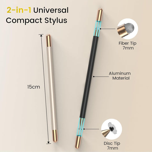 2-in-1 Universal Stylus Pen for Touchscreens,High Sensitivity Dual Tips Touch Screen Pen for All iPad, iPhone, Apple, Samsung Galaxy, Android Cell...