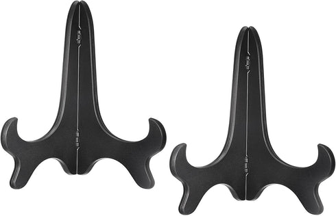 uxcell 2pcs 9" Easel Plate Holder, Wood-like Plastic Folding Display Stand Black for Decorative Picture Frame...
