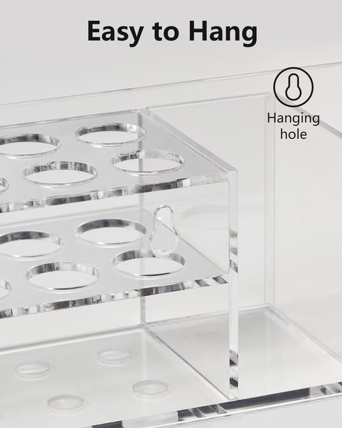 HBlife Acrylic Dry Erase Marker Holder Wall Mount, 10 Slots Whiteboard Marker Holder for Office, School and Home, Marker, Eraser and Whiteboard Cl...