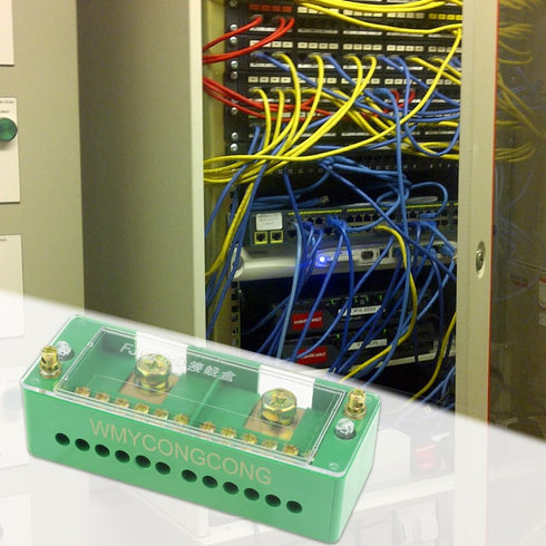 WMYCONGCONG 660V 30A Single Phase 2 Inlet 12 Outlet Metering Box Junction Power Distribution Terminal Block (2 Inlet 12 Outlet)...