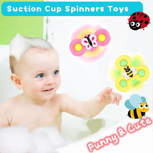 Baby Bath Toys for Kids 1-3 Toddler Suction Cup Spinning Bath tub Toys Sensory Toys for 1 2 3 4 Year Old Girls Boys Gifts Ideal with Color Box...