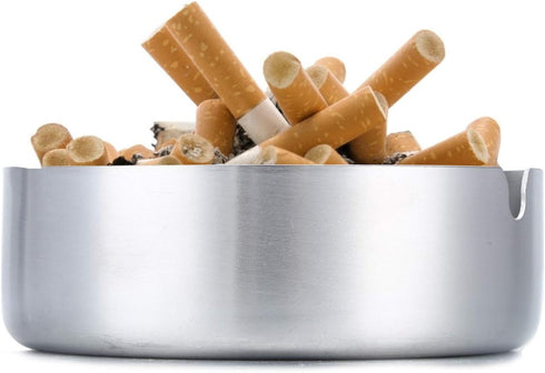 Pack of 3 Cigar Ashtray Tabletop Round Stainless Steel Ash Tray Suitable for Cigarette Ash Holder for Home...