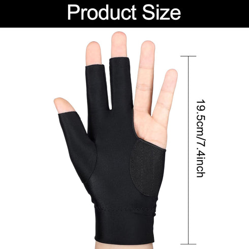 8 Pcs 3 Fingers Pool Gloves Billiards Left Hand Shooters Snooker Cue Sport Glove Show Gloves for Women Men Billiard Shooters Carom Sports Accessor...