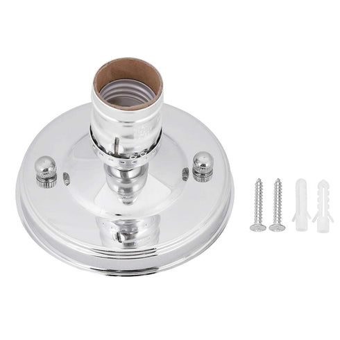 E26/E27 Ceiling/Wall Light Base Holder, Converter Adapter Light Pendant Bulb Lamp Screw Socket for Home Improvement(Silver)...