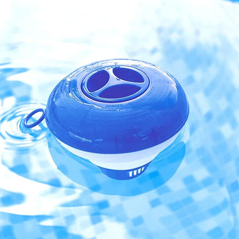 WWD POOL Chlorine Dispenser for Pool, Floating Mini Spa Chemical Dispenser Chlorine/Bromine Tablet Floater1 Inch Tablets Holder Idea for Spa Hot T...