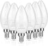 LED Candelabra Bulbs, E12 Ceiling Fan Light Bulbs Small Base, 6W Equivalent 60W, Daylight White 5000K 600 Lumens, B10/B11 Type B Chandelier Light ...
