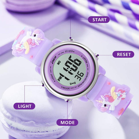 L LAVAREDO Kids Watches Girl Watches Ages 3-12 Sports Waterproof 3D Cute Cartoon Digital 7 Color Lights Wrist Watch for Kids...
