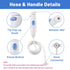 Replacement Hose and Handle Parts Compatible with Waterpik Water Flosser WP-100 WP-140 WP-150 WP-900 Series Oral Irrigator, Plastic Handle, Oral H...