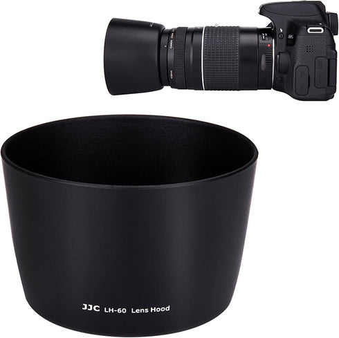 Reversible Lens Hood Shade Protector for Canon EF 75-300mm f/4-5.6 III USM & EF-S 55-250mm f/4-5.6 is II Lens Replaces ET-60 On Canon EOS 5D Mark ...