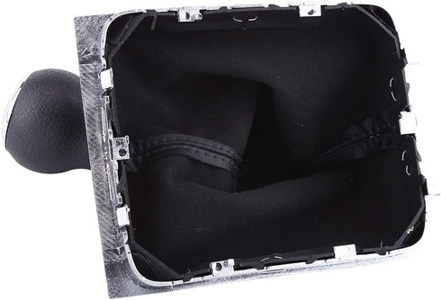 Acouto Manual Shift Knob Boot 6 Speed Car Gear Shift Knob Stick Gaiter Boot Frame Kit Fit for Passat B6 2005-2012 Gear Shifter Boot Cover Replacem...
