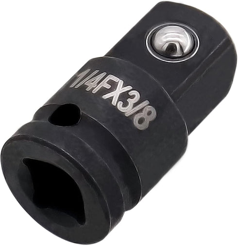Impact Socket Adapter and Reducer 1/4 Inch Drive F to 3/8 Inch M, Chrome Molybdenum Steel Converter for Auto Construction...