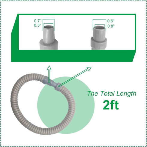 Forestchill Drain Hose for Portable Air Conditioner, Plastic Insulated Foam AC Drain Pipe, 1.9ft (60cm), Gray...