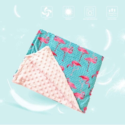 Baby Blanket Super Soft Minky Blanket with Double Layer Dotted Backing Pink Flamingo Security Blanket for Newborns Nursery Stroller Receiving Todd...