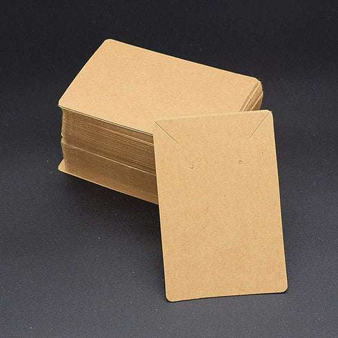 150 Pcs Blank Jewelry Display Cards Kraft Paper Necklace Earring Card Holder for Ear Studs, Earrings, Necklaces, 3.5 x 2.4 Inch...