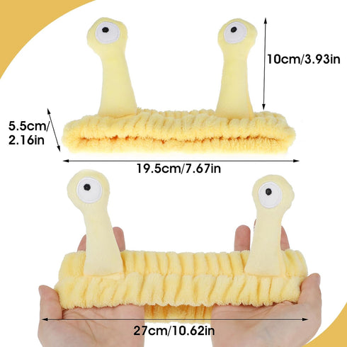 Face Wash Headband, Palm and Snail Spa Hair Bands Makeup Headbands Women Cartoon Cute Coral Fleece Elastic Headband Creative Hair Accessories for ...