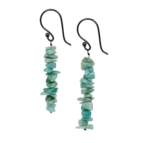 Natural Amazonite Chips Earrings for Women, Yoga Jewelry, Meditation Earring, Crystals Earring, Raw Gemstone, Energy Healing Crystals, Gift for He...