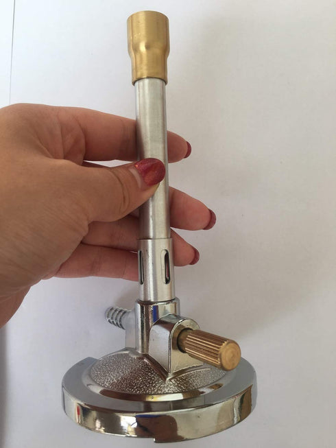 Lab Bunsen Burner, Air & Gas Adjustment with Flame Stabilizer for Natural Gas & Propane & Lab Heating...
