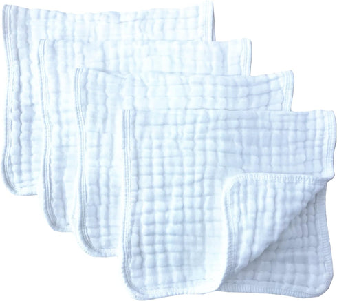 Synrroe Muslin Burp Cloths 4 Pack Large 20" by 10" 100% Cotton 6 Layers Extra Absorbent and Soft...