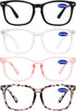 4 Packs Reading Glasses 1.0 for Women Blue Light Blocking Square Computer Readers 1.00 1.25 1.5 1.75 2.0 2.25 2.5 2.75 3.0 3.5 4.0 5.0 6.0...