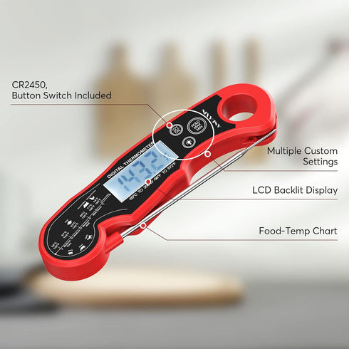 Meat Thermometer Digital for Grilling and Cooking - ANDAXIN Waterproof Ultra-Fast Instant Read Food thermometers with Backlight & Calibration for ...