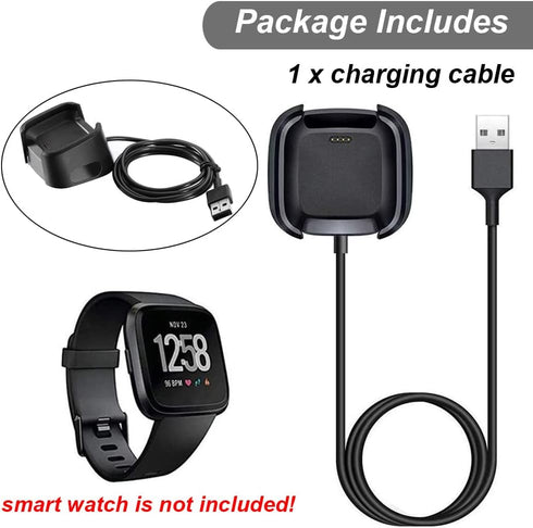 Charger for Fitbit Versa (Not for Versa 2/3), Replacement USB Charging Dock Cable Cord for Fitbit Smart Watch (3.3ft/1m)...