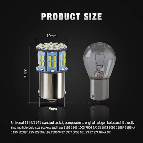 1156 1141 1003 7506 BA15S LED Bulbs Xenon White 20-Packs, Super Bright 3014 50-SMD LED Replacement for 12 Volt RV Camper Trailer Boat Trunk Interi...
