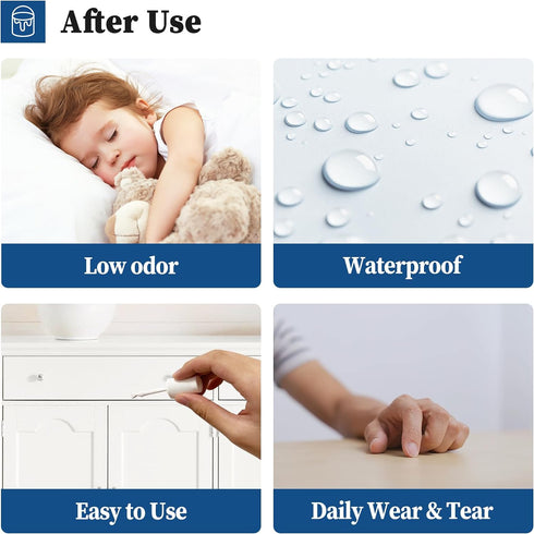 White Touch Up Paint - Multi Surface Touch Up Paint Pen, Scratch Repair for Wall, Door, Cabinets, Wood, Furniture, 1.5 Fl Oz (Semi Gloss, White)...