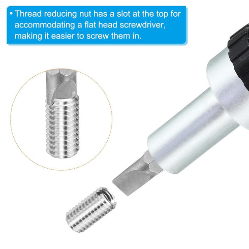 PATIKIL Thread Adapters Sleeve Reducing Nut, 10 Pcs M10*1.5 Male to M8*1.25 Female Repairing Insert Nut Screw Reducer Conversion Stainless Steel F...