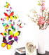 Somotersea 24PCS 3D Butterfly Wall Decal Removable Refrigerator Magnets Stickers Decor for Kids Room Decoration Home and Bedroom Art Mural Rainbow...