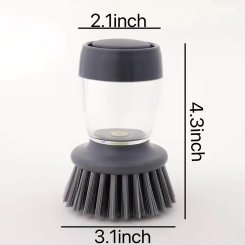 Dishwashing Brush with Soap Dispenser. Multi Functional Press Type Dishwashing Brush.for Dishwashers and Pans.Kitchen Detergent Dishwashing Brush....