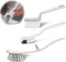 3 Pack Kitchen Cleaning Brush Set, Long Handle Pan Scrubber&Bottle Cup Brush&Groove Gap Brush, Multipurpose Brushes for Stove Sink Dish Bathroom F...