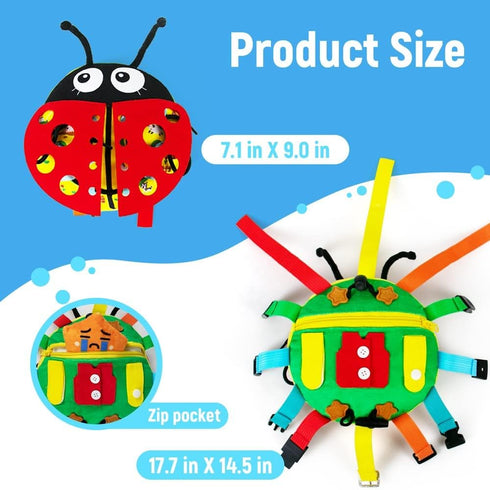 Sensory Buckle Pillow Toys, Travel Essential Toy for Toddler 1-3, Montessori Toys Fine Motor Skills Busy Toys, Sensory Fidget Toys for Autistic Ch...