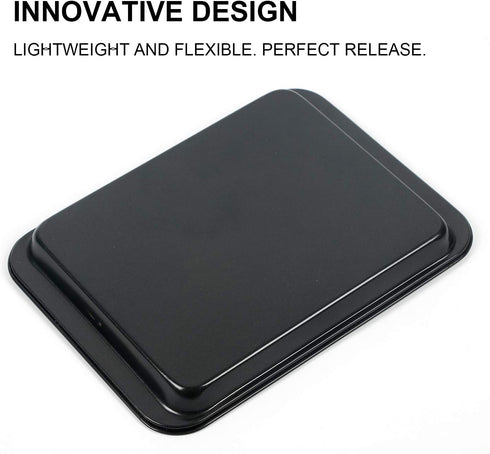 Small Baking Sheet 2 Pack, Shinsin 8 Inch Nonstick Baking Pans for Oven w/Rimmed Border, Professional Reusable Baking Trays for Toaster Oven Repla...