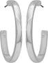 GUESS "Basic" Silver Logo Open Hoop Earrings...