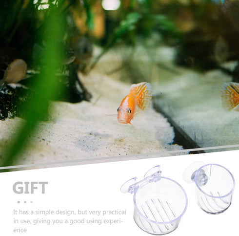 Mipcase 4Pcs Red Worm Feeder Shrimp Feeding Dish with Suction Cup Aquarium Glass Cone Feeder Cup Floating Fish Tank Feeding Food Bowl Plant Holder...