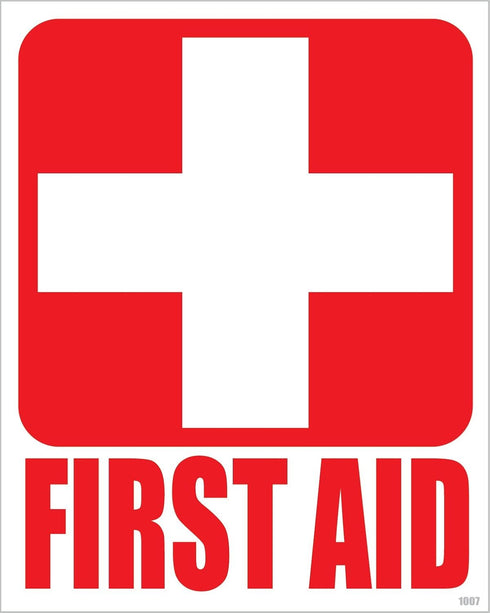 (4) First Aid Kit Sticker Sign Self Adhesive Decal 5"x4" for Car, Office or Business Emergency First Aid Kit Sign...
