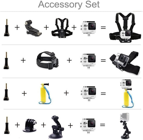 Action Camera Chest Mount Strap Head Strap Suction Cup Floating Hand Grip Accessory Kit Compatible with Gopro Hero 12 11 10 9 8/AKASO EK7000/Brave...