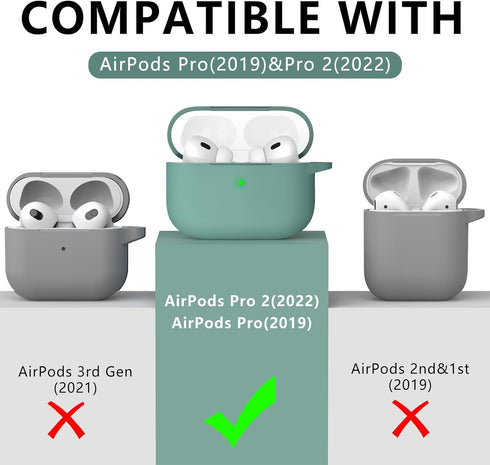 AirPods Pro 2/Pro Case Cover with Cleaner Kit,Soft Silicone Protective Case for Apple AirPod Pro 2nd/1st Generation Case for Women Men,AirPods Cas...
